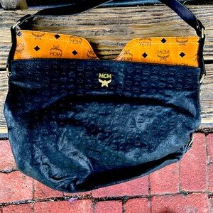 Mcm black leather bag